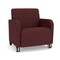 Lesro Siena Lounge Reception Wide Guest Chair w/ Front Casters, Walnut Wood Back Legs, RF Nebbiolo Uph SN1201 - alternate 1
